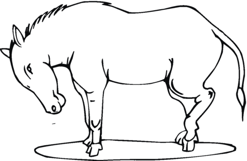 Stubborn Donkey Coloring Page